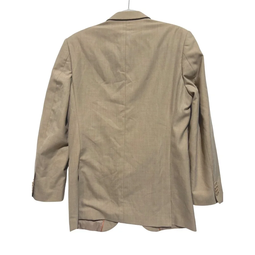 Bocaccio Uomo Mens Tan Two Button Blazer Sport Suit Jacket sz 38R preppy capsule